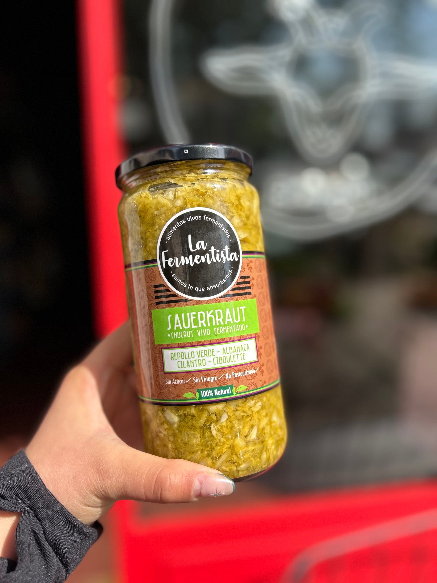 Chucrut Repollo Verde y Albahaca - La Fermentista