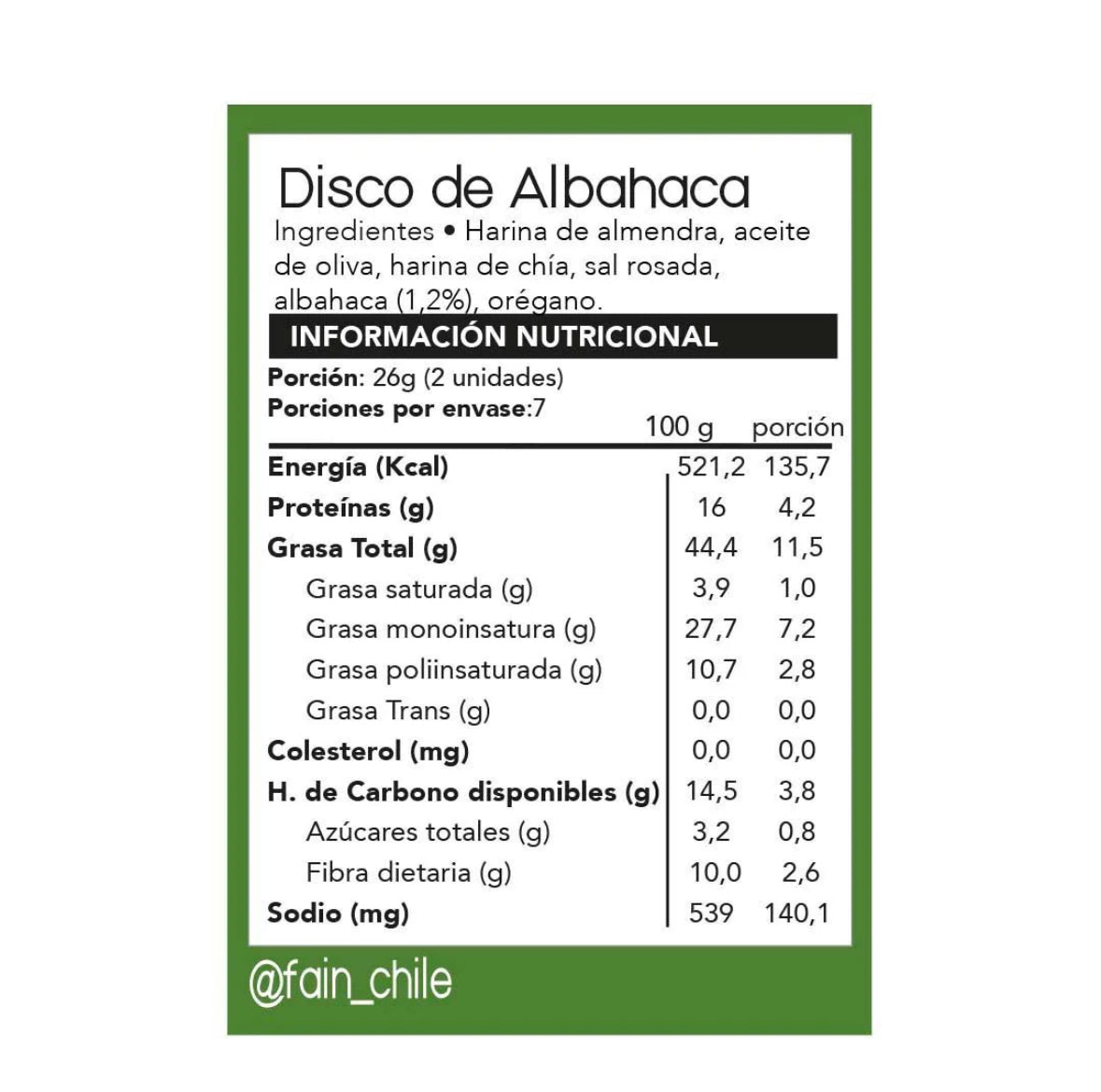 DISCOS KETO - FAIN