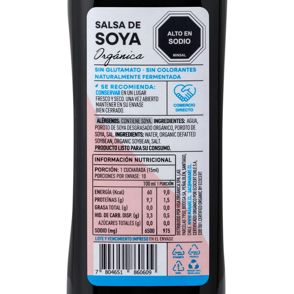 SALSA DE SOYA ORGÁNICA - MANARE