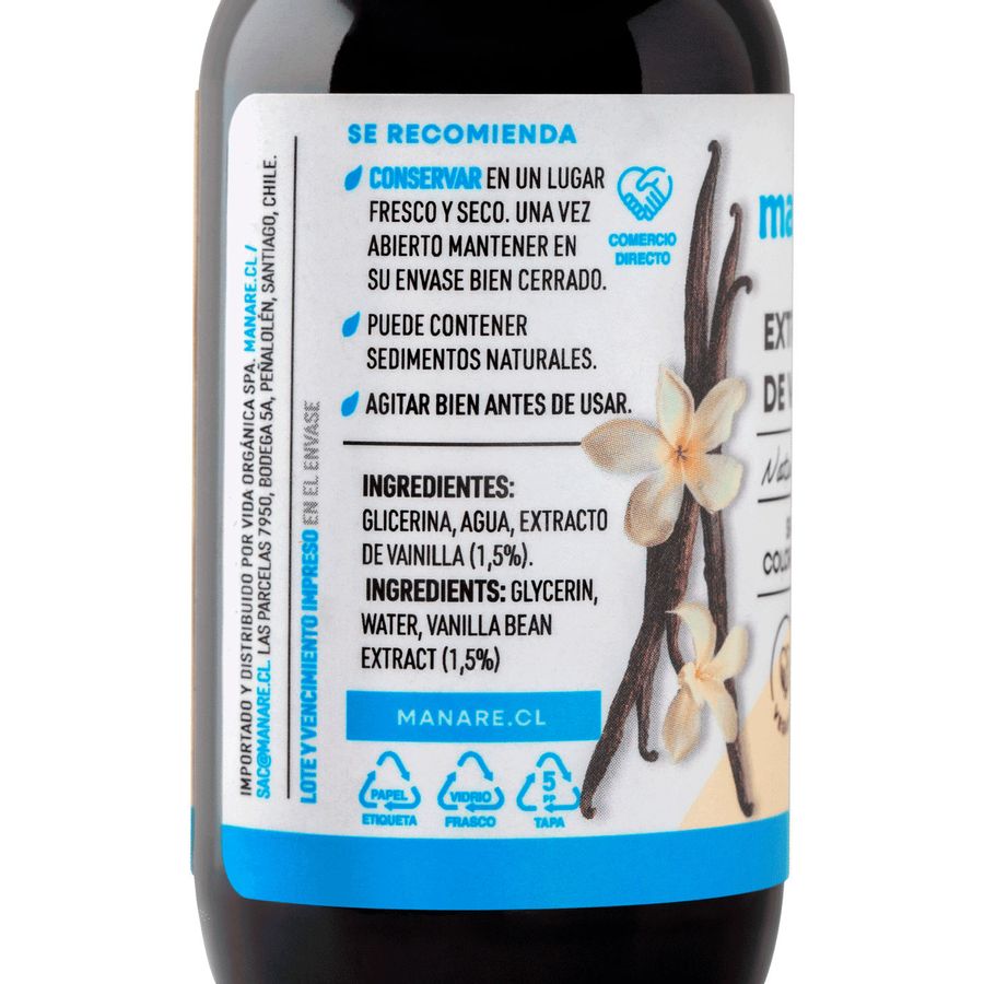 EXTRACTO DE VAINILLA NATURAL 59 ML - MANARE