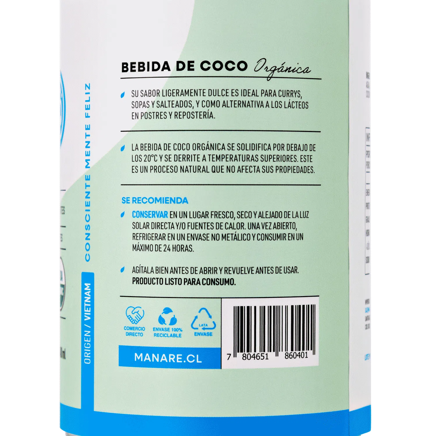 BEBIDA DE COCO ORGÁNICA - MANARE