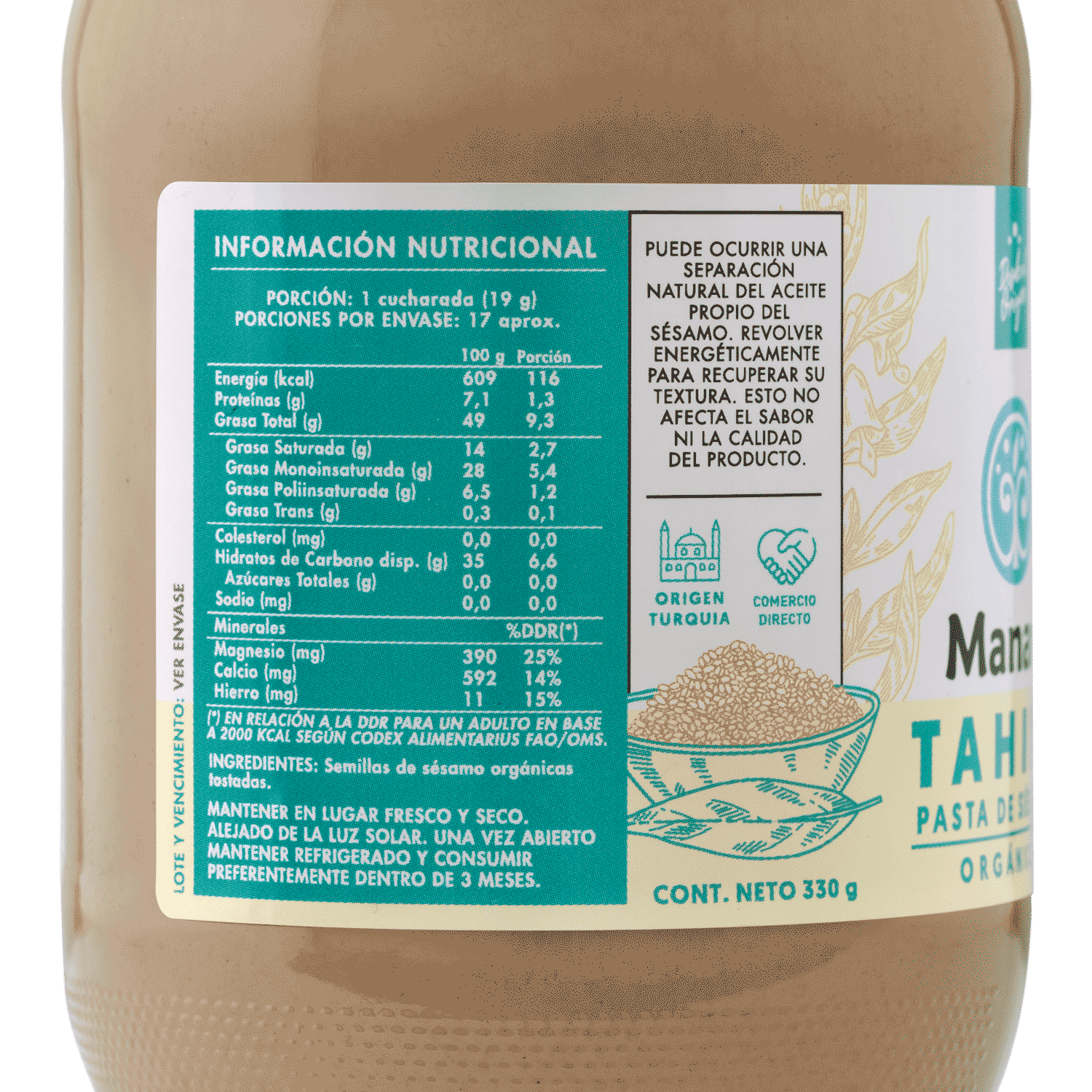 TAHINI ORGÁNICO - MANARE