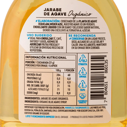 JARABE DE AGAVE ORGÁNICO - MANARE