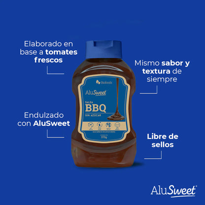 SALSA BBQ SIN AZÚCAR 370 grs - ALUSWEET